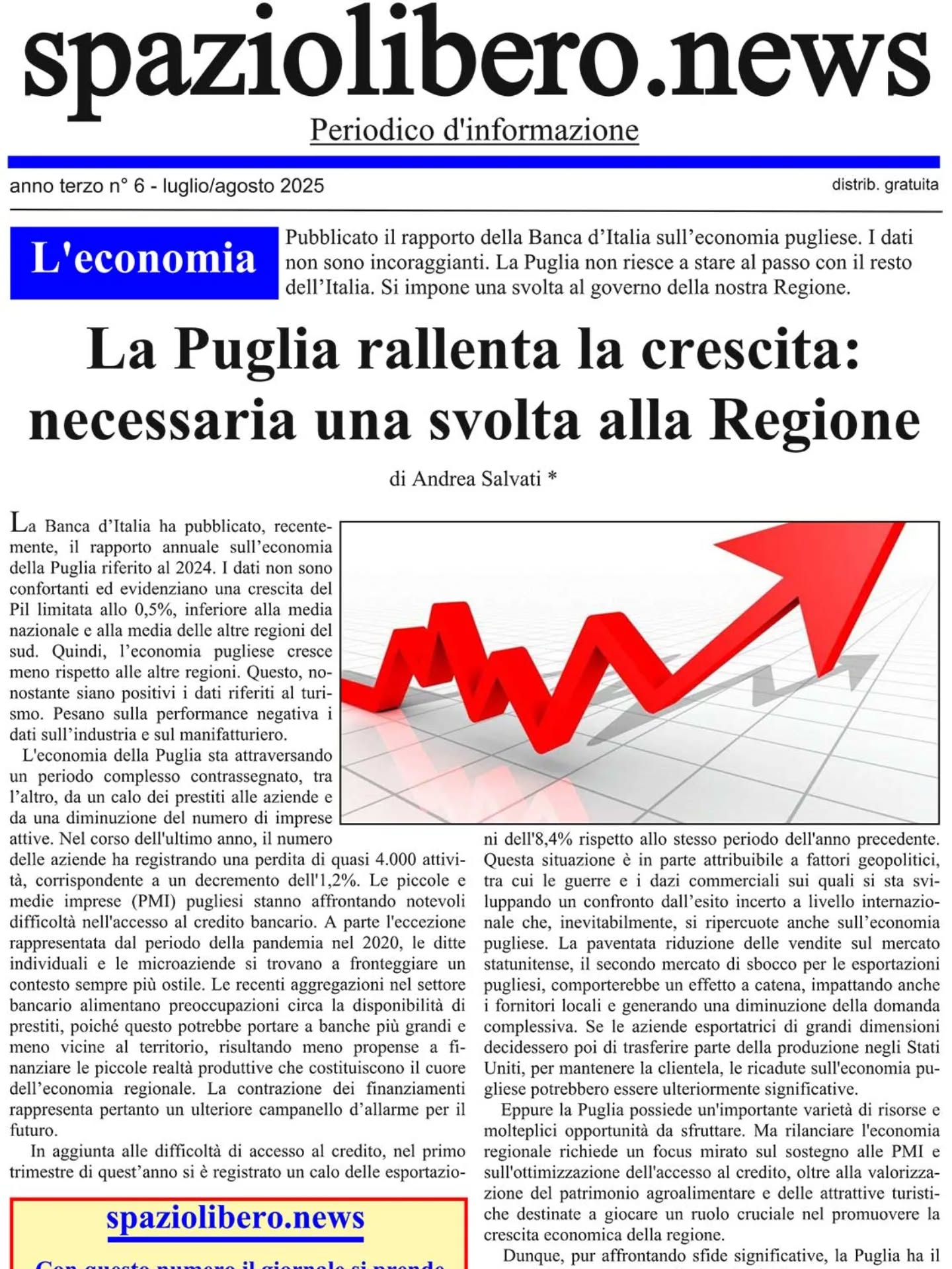 E’ ONLINE IL NUMERO DI LUGLIO/AGOSTO 2025 DEL PERIODICO SPAZIOLIBERO.NEWS.
👉 download della copia gratuita dal sito