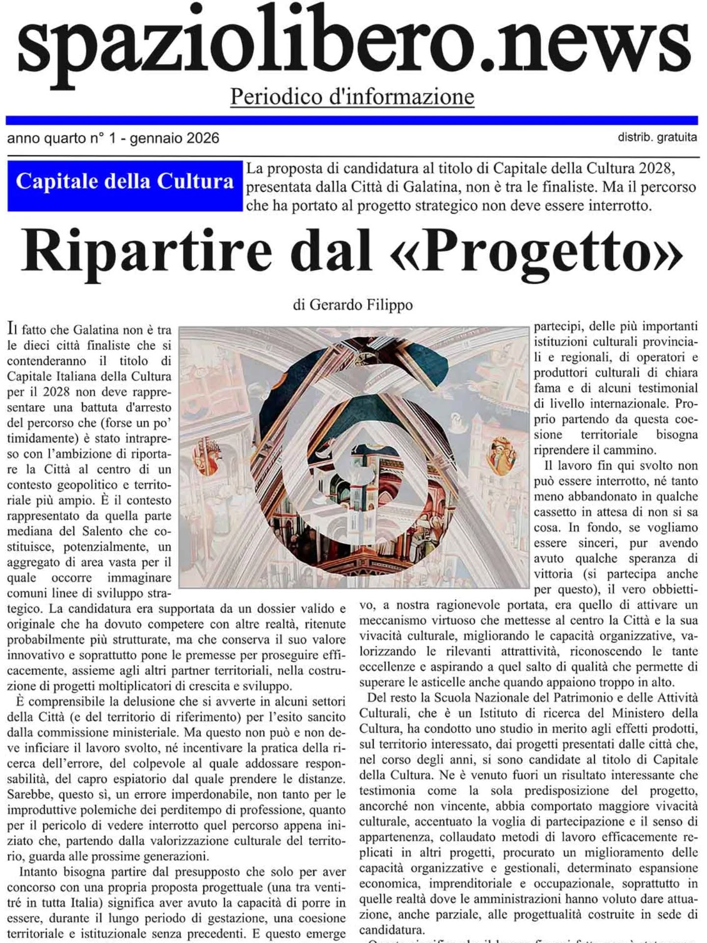 E’ ONLINE IL NUMERO DI GENNAIO 2026
>>> Vai su spaziolibero.news e scarica la tua copia digitale gratuita!